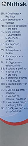 Nilfisk 78602600 Bolsas aspiradoras y prefiltros, Blanco, paquete con 5 unidades