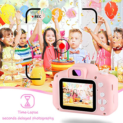 NINE CUBE Cámara Digital para Niños de 3 a 7 Años,Cámara Infantil con Tarjeta TF 32 GB,Juguetes de Video Cámara para Niños 1080P Cumpleaños para Niñas de 3 4 5 6 7 Años