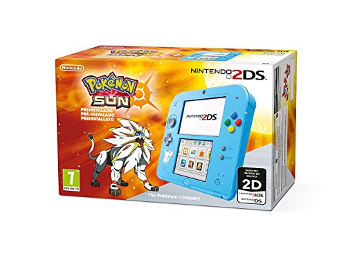 Nintendo 2DS - Consola, Color Azul + Pokémon Sol (Preinstalado)