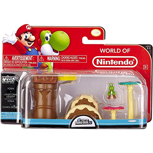 Nintendo Mario Bros Universe Micro Land Wave 1: Layer Cake Desert With Yoshi Playset, 3-Pack by Jakks Pacific
