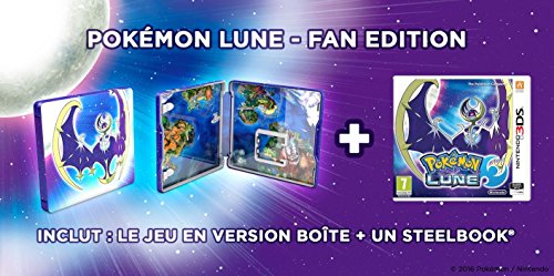 Nintendo Pokémon Lune Fan Edition, 3DS Steelbook Nintendo 3DS Inglés, Francés vídeo - Juego (3DS, Nintendo 3DS, RPG (juego de rol))