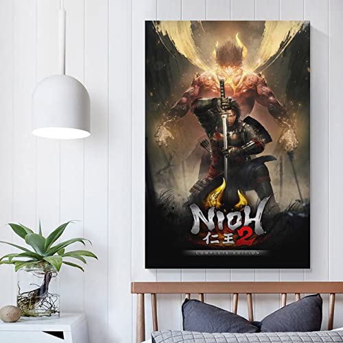 Nioh 2 The Complete Edition - Póster de juego para decoración de dormitorio familiar moderna para dormitorio y sala de estar, 50 x 75 cm