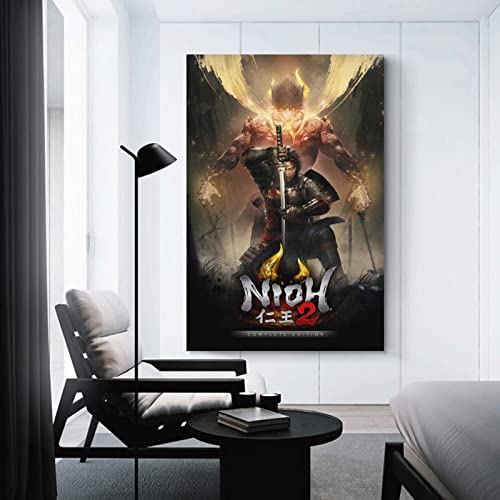 Nioh 2 The Complete Edition - Póster de juego para decoración de dormitorio familiar moderna para dormitorio y sala de estar, 50 x 75 cm