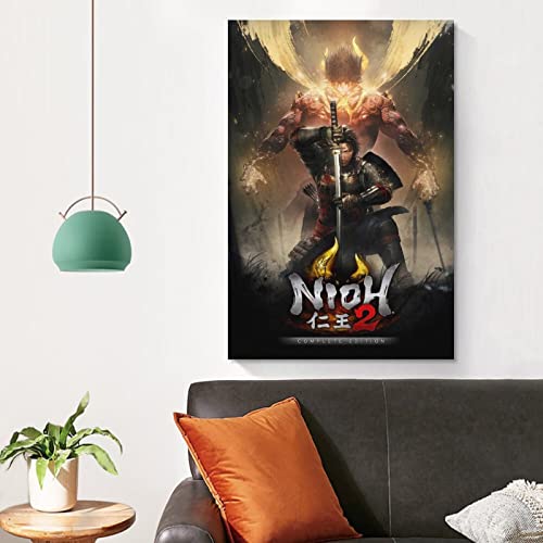 Nioh 2 The Complete Edition - Póster de juego para decoración de dormitorio familiar moderna para dormitorio y sala de estar, 50 x 75 cm