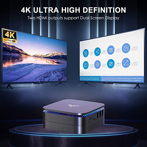 NiPoGi Mini PC, 8GB RAM 128GB SSD Celeron J3455(hasta 2,3GHz) Windows 10 Pro Mini Ordenador, Soporte 2.5" SSD/mSATA SSD, 2.4G+5G WiFi, Gigabit Ethernet, BT 4.2, 4K, Dual HDMI Office Mini Computer