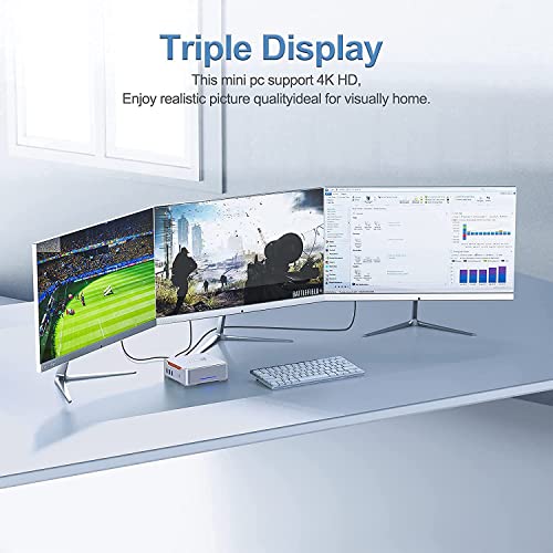 NiPoGi Mini PC,12GB DDR4/128GB ROM Windows 10 Pro Celeron J4125 Mini Ordenador[Soporte de Pantalla triple/4K HD/Gigabit Ethernet/Dual Band Wi-Fi/BT 4.2/Montaje VESA]