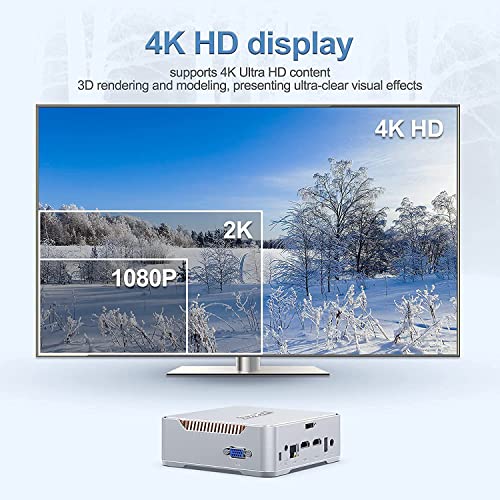 NiPoGi Mini PC,12GB DDR4/128GB ROM Windows 10 Pro Celeron J4125 Mini Ordenador[Soporte de Pantalla triple/4K HD/Gigabit Ethernet/Dual Band Wi-Fi/BT 4.2/Montaje VESA]