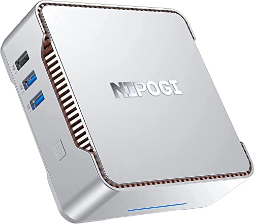 NiPoGi Mini PC,12GB DDR4/128GB ROM Windows 10 Pro Celeron J4125 Mini Ordenador[Soporte de Pantalla triple/4K HD/Gigabit Ethernet/Dual Band Wi-Fi/BT 4.2/Montaje VESA]