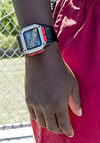 NIXON Regulus A1180 - Black/Red - 100m Water Resistant Men's Digital Sport Watch (46mm Watch Face, 29mm-24mm Pu/Rubber/Silicone Band)