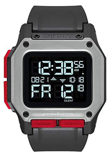 NIXON Regulus A1180 - Black/Red - 100m Water Resistant Men's Digital Sport Watch (46mm Watch Face, 29mm-24mm Pu/Rubber/Silicone Band)