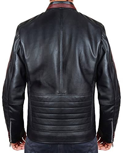 NM-Fashions N7 Chaqueta Mass 3 Capitán Shephard Cosplay Disfraz Negro Faux Cuero Moto Chaqueta para Hombre - Negro - XX-Large