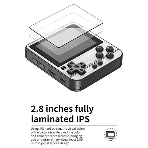 No application Consola de juegos retro ABS de 2100 mAh, multifuncional de mano, consola de bolsillo portátil con puertos USB de 3,5 mm, ranuras para tarjetas TF para PSP/N64/NDS/PS