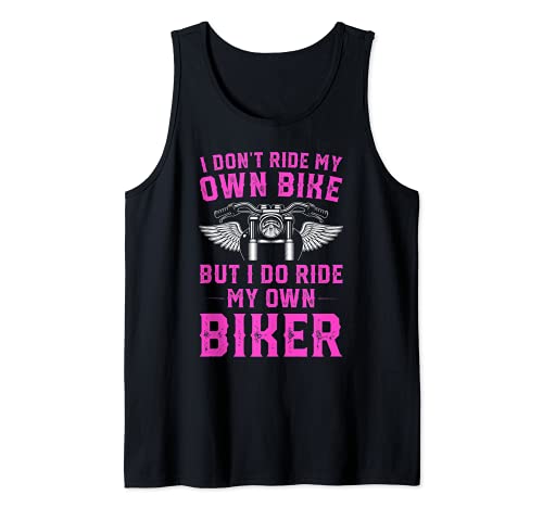 No monto mi propia bicicleta pero sí monto mi propio motorista mujer Camiseta sin Mangas