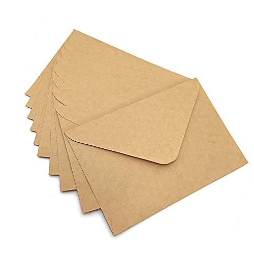 Noa Home Deco sobres (100 piezas) de papel Kraft antiguo/sin ventana - C6-163 x 112 mm, envolventes, la cierro, NHD06
