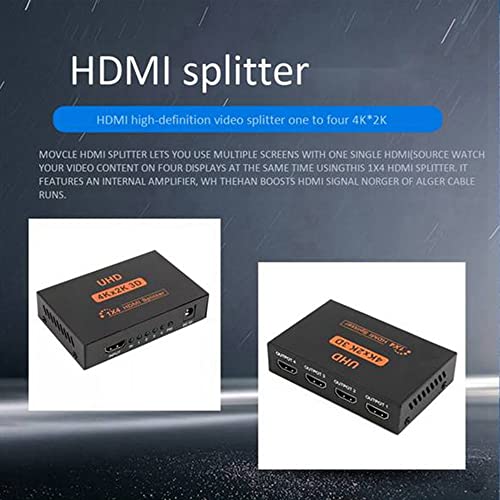 Noblik Divisor Compatible con 4K 1X4 de 1 Puerto a 4 Pantallas Divisor Alimentado por USB Duplicado/Espejo para PS5 de una a Cuatro Salidas