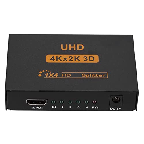 Noblik Divisor Compatible con 4K 1X4 de 1 Puerto a 4 Pantallas Divisor Alimentado por USB Duplicado/Espejo para PS5 de una a Cuatro Salidas
