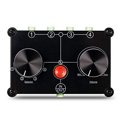 nobsound Little Bear AT-MC104 (1) de 4 en 1 (4) de Out 4 port 3.5 mm Stereo Audio Switcher Passive Speaker Headphone manual Selector Splitter Box