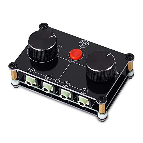 nobsound Little Bear AT-MC104 (1) de 4 en 1 (4) de Out 4 port 3.5 mm Stereo Audio Switcher Passive Speaker Headphone manual Selector Splitter Box