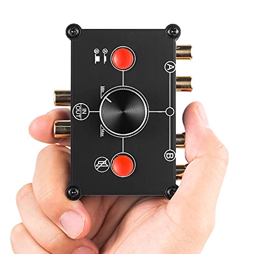 Nobsound Little Bear MC1022 Mini 2 (1) -IN-1 (2) -out RCA Stereo Audio Switcher Selector pasivo Divisor Box (Negro (Versión RCA))