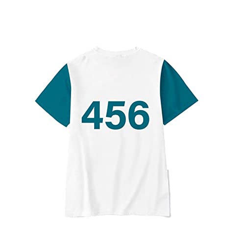 Nokiwiqis Squid_Game - Conjunto de disfraces para niños y adolescentes y adultos, traje TikTok, traje de cosplay unisex, camiseta y pantalones, Azul 456, S