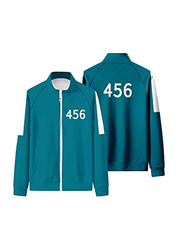 Nokiwiqis Squid_Game - Conjunto de disfraces para niños y adolescentes y adultos, traje TikTok, traje de cosplay unisex, camiseta y pantalones, Azul 456, S