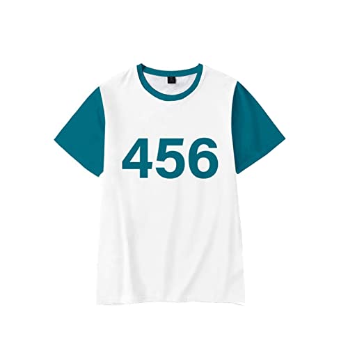 Nokiwiqis Squid_Game - Conjunto de disfraces para niños y adolescentes y adultos, traje TikTok, traje de cosplay unisex, camiseta y pantalones, Azul 456, S