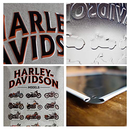 Nostalgic-Art Cartel de Chapa Retro Harley-Davidson – Model Chart – Idea de Regalo para los Fans de Las Motos, metálico, Diseño Vintage, 30 x 40 cm