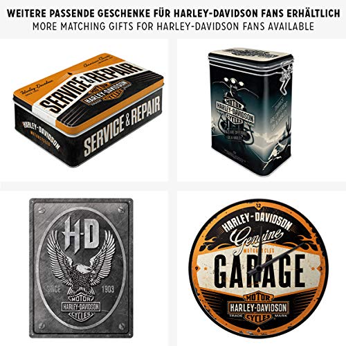 Nostalgic-Art Harley Davidson Garage Placa Decorativa, Metal, Naranja y Negro, 20 x 30 cm