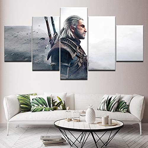 Not applicable Cuadro Videojuego 5 Piezas HD Wallpapers Art Canvas Print Modern Poster Modular Art Painting Home Decor