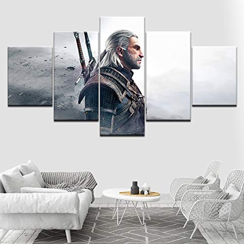 Not applicable Cuadro Videojuego 5 Piezas HD Wallpapers Art Canvas Print Modern Poster Modular Art Painting Home Decor