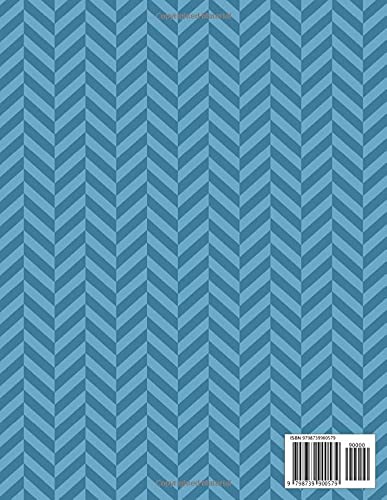 Notebook Star Command Blue Color Cool Foxes Zigzac Diagonal Stripes Patterns Cover Lined Journal: 21.59 x 27.94 cm, 8.5 x 11 inch, Personal, Do It All, Weekly, Diary, Planning, 110 Pages, Meal, A4