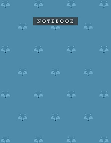 Notebook Star Command Blue Color Cute Smile Foxes Patterns Cover Lined Journal: Personal, 110 Pages, Diary, 21.59 x 27.94 cm, 8.5 x 11 inch, Planning, Do It All, Meal, A4, Weekly