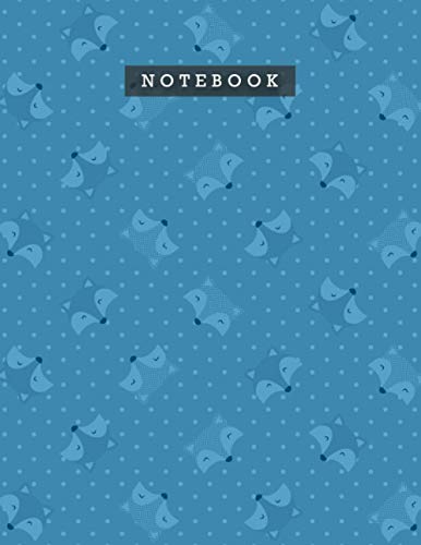 Notebook Star Command Blue Color Smile Foxes Patterns Cover Lined Journal: Planning, Do It All, Personal, 110 Pages, A4, Meal, Weekly, 21.59 x 27.94 cm, 8.5 x 11 inch, Diary