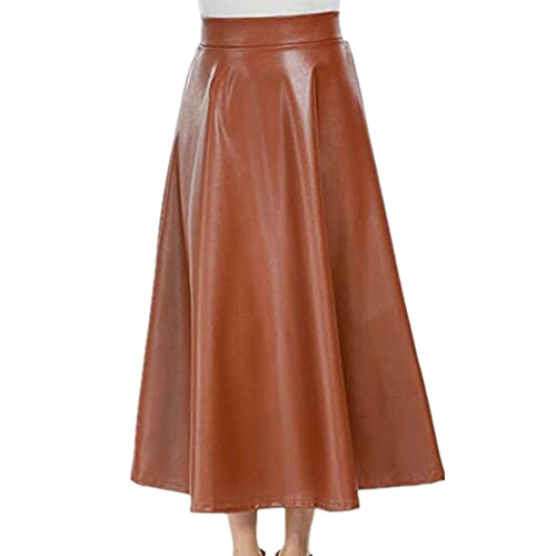 NP Mujeres Faux Cintura con Cremallera Grande Falda Larga oscilación