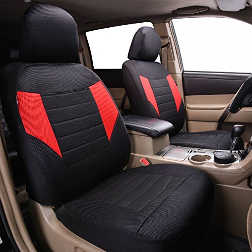 Nueva Arrival- coche Pass 6pcs super universal Automobile Juego de fundas para asientos delanteros package-fit para vehículos, negro y gris con compuesto esponja interior, Airbag,...