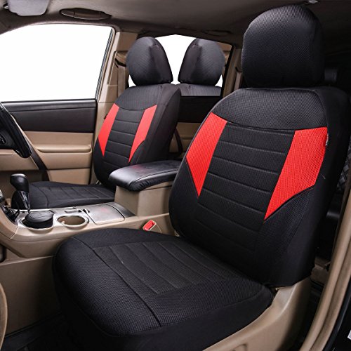 Nueva Arrival- coche Pass 6pcs super universal Automobile Juego de fundas para asientos delanteros package-fit para vehículos, negro y gris con compuesto esponja interior, Airbag,...