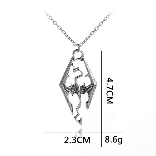 Nueva bisutería europea y americana dinosaurios Skyrim The Elder Scroll Dragon colgante para hombre con personalidad, tendencia popular