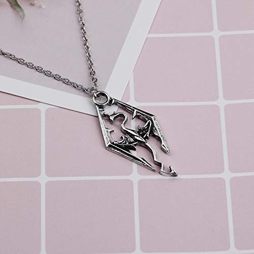 Nueva bisutería europea y americana dinosaurios Skyrim The Elder Scroll Dragon colgante para hombre con personalidad, tendencia popular
