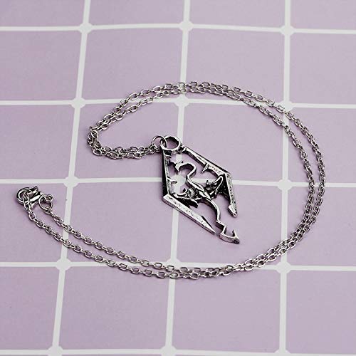Nueva bisutería europea y americana dinosaurios Skyrim The Elder Scroll Dragon colgante para hombre con personalidad, tendencia popular