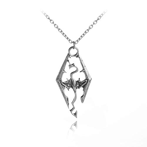 Nueva bisutería europea y americana dinosaurios Skyrim The Elder Scroll Dragon colgante para hombre con personalidad, tendencia popular