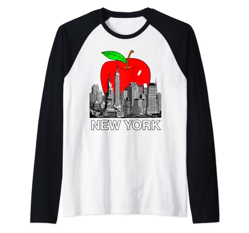Nueva York Nueva York Nueva York Nueva York Big Apple Tri - Estado Camiseta Manga Raglan
