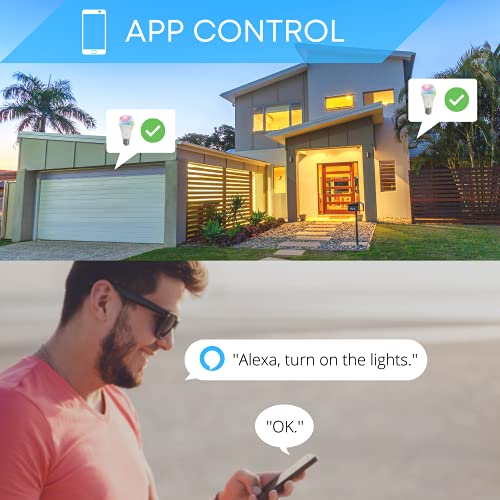 NUOVA GERMANY Bombilla Smart E27 WiFi bombillas LED Alexa, 3000 K-6000 K, RGB + blanco 9 W, WiFi 2,4 GHz, regulable, multicolor, control de grupo, compatible con Alexa Google Home, 2 unidades