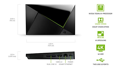 Nvidia SHIELD TV Pro, Procesador con Control Remoto, Chrome, Negro
