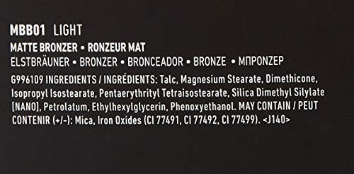 NYX Professional Makeup Polvos bronceadores Matte Bronzer, Polvos compactos, Sin brillos, Fórmula vegana, Tono: Light