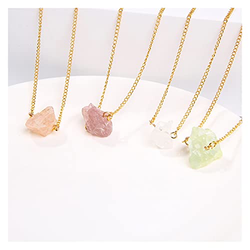 NZQK Collar geométrico Collar de Piedra Natural for Mujeres niña Femme Piedra (Metal Color : Sunstone X3)