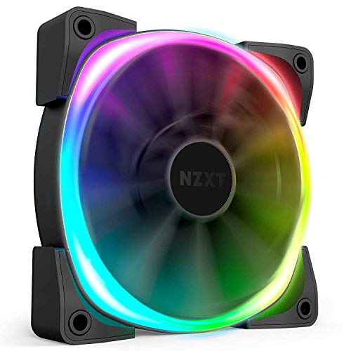 NZXT AER RGB 2-140 mm - HF-28140-B1 - Personalizaciones avanzadas de iluminación - Puntas de ala - Rodamiento dinámico fluido - Ventilador LED RGB PWM para NZXT RGB - Individual