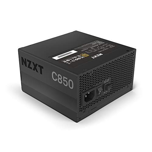 NZXT C850 - NP-C850M-EU - Fuente de alimentación de 850 vatios - Certificado 80+ Gold - Rodamientos dinámicos fluidos - Diseño modular - Cables con manguito - Fuente de alimentación ATX Gaming