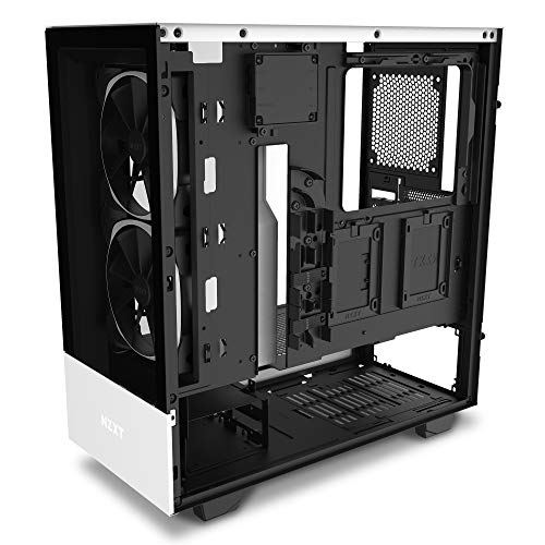 NZXT H510 Elite - Caja PC Gaming Semitorre Premium ATX - Doble Panel de Cristal Templado - Panel frontal E/S Puerto USB de Tipo C - Montaje Vertical de la GPU - Iluminación RGB integrada - Blanco