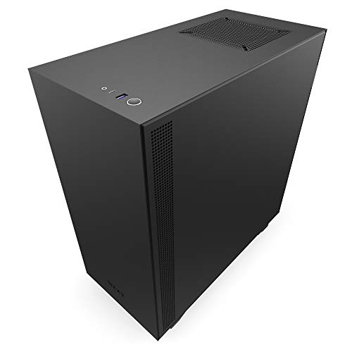 NZXT H510I Caja PC Gaming Semitorre Compacta ATX Panel Frontal E/ S Puerto USB de Tipo C Montaje Vertical de la GPU Panel Lateral de Cristal Templado Iluminación RGB Integrada, Negro
