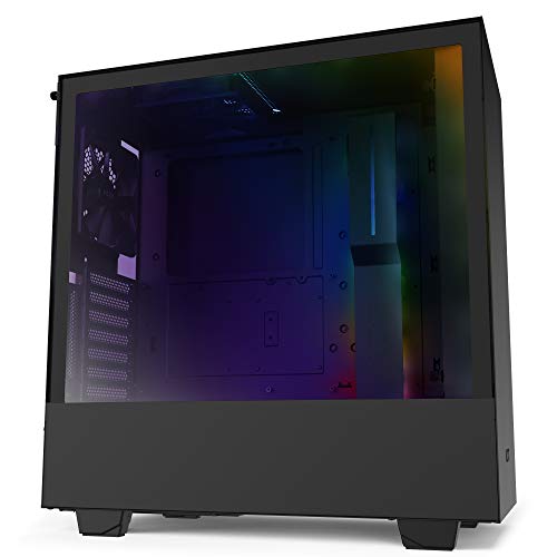 NZXT H510I Caja PC Gaming Semitorre Compacta ATX Panel Frontal E/ S Puerto USB de Tipo C Montaje Vertical de la GPU Panel Lateral de Cristal Templado Iluminación RGB Integrada, Negro